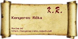 Kenyeres Réka névjegykártya
